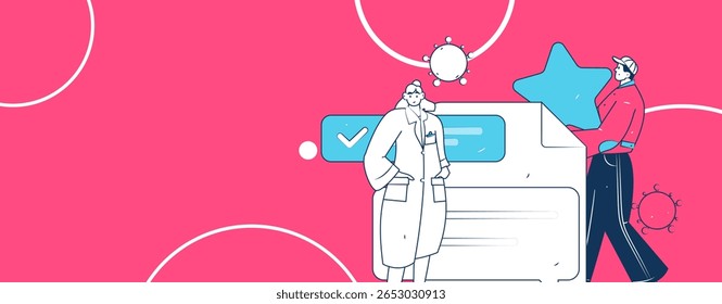 Caracteres médicos combatendo o vetor plano epidêmico conceito operação desenhado à mão ilustração
