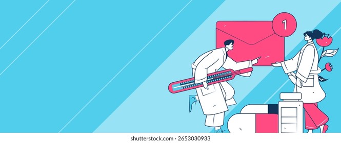 Caracteres médicos combatendo o vetor plano epidêmico conceito operação desenhado à mão ilustração
