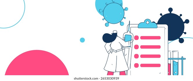 Caracteres médicos combatendo o vetor plano epidêmico conceito operação desenhado à mão ilustração
