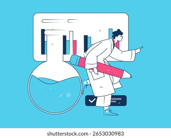 Caracteres médicos combatendo o vetor plano epidêmico conceito operação desenhado à mão ilustração
