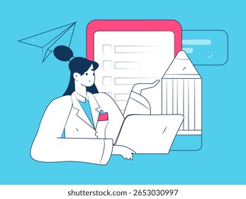 Caracteres médicos combatendo o vetor plano epidêmico conceito operação desenhado à mão ilustração
