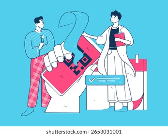 Medical characters fighting the epidemic flat vector concept operation hand drawn illustration
