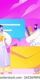 Caracteres médicos combatendo o vetor plano epidêmico conceito operação desenhado à mão ilustração
