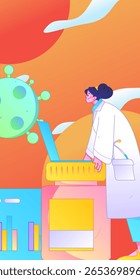 Caracteres médicos combatendo o vetor plano epidêmico conceito operação desenhado à mão ilustração
