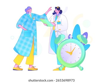 Caracteres médicos combatendo o vetor plano epidêmico conceito operação desenhado à mão ilustração
