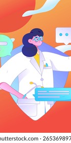 Caracteres médicos combatendo o vetor plano epidêmico conceito operação desenhado à mão ilustração
