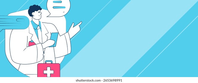 Caracteres médicos combatendo o vetor plano epidêmico conceito operação desenhado à mão ilustração
