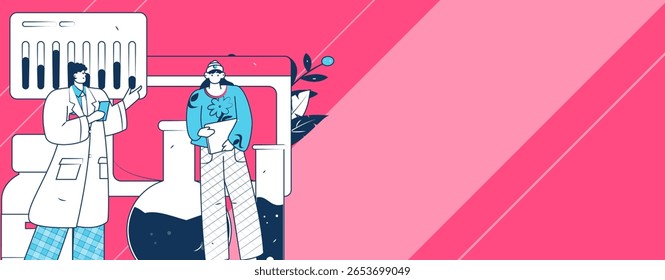 Caracteres médicos combatendo o vetor plano epidêmico conceito operação desenhado à mão ilustração
