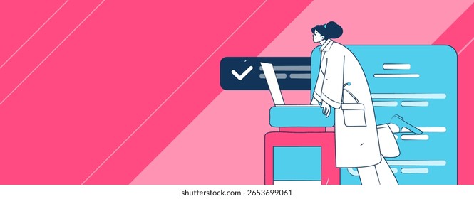 Caracteres médicos combatendo o vetor plano epidêmico conceito operação desenhado à mão ilustração
