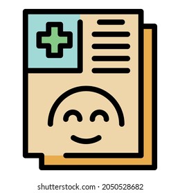 Medical charity support icon. Outline medical charity support vector icon color flat isolated