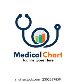Medical chart design logo template illustration