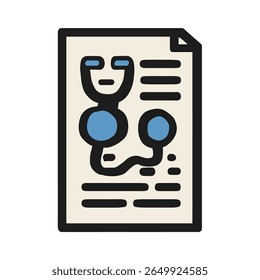 Medical chart displays stethoscope report indoors healthcare