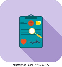 Medical chart Flat multi color long shadow icon