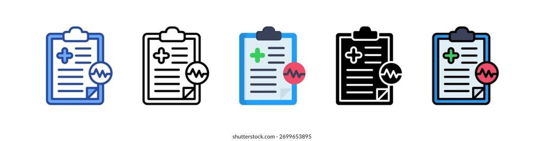 Icono de gráfico médico Multi Style Ilustración vectorial