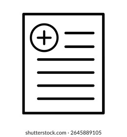 Medical chart icon vector. Patient chart illustration sign. Prescription symbol. Medical records web icon.