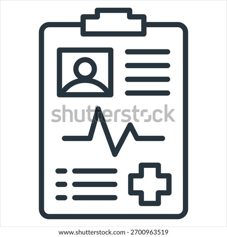 Medical Chart Outline Icon Vector Illustration
