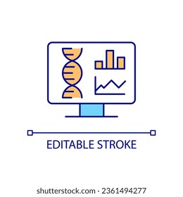 Medical chart RGB color icon. Chemical and biological visual presentation. Visual scheme. Isolated vector illustration. Simple filled line drawing. Editable stroke. Arial font used