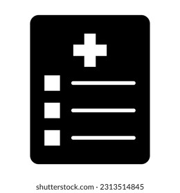 Medical Chart Vector Glyph Icon For Personal And Commercial Use.
