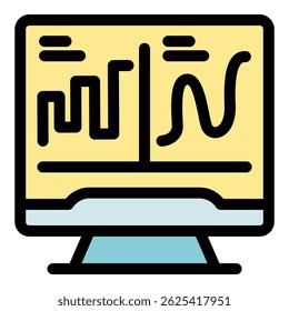 Gráficos médicos e análise de dados são exibidos em um monitor de computador, fornecendo informações sobre assistência médica