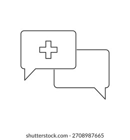 medizinische chat und beratung symbol vektor design konzept linie stil