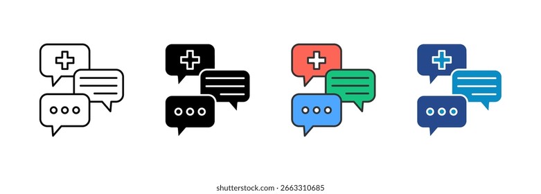 Medical Chat Symbol Set Multiple Style Collection