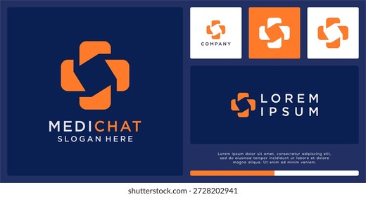 Medical chat logo design template.