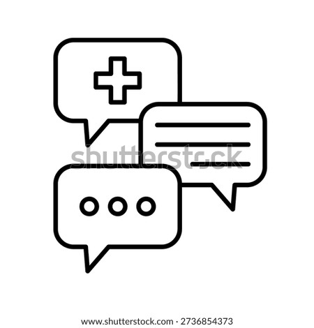 Medical Chat Outline Icon Vector Illustration