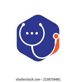 Medical chat and talk vector logo design. Doctor help and consult logo concept.	