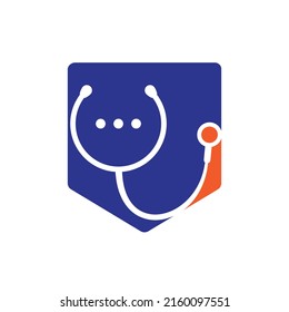 Medical chat and talk vector logo design. Doctor help and consult logo concept.	