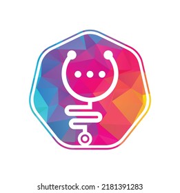 Medical chat and talk vector logo design. Doctor help and consult logo concept.