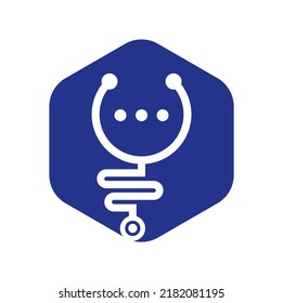 Medical chat and talk vector logo design. Doctor help and consult logo concept.