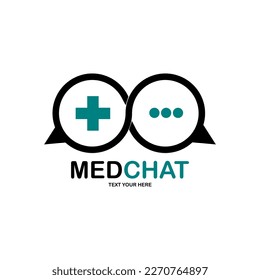 Medical Chat, Vektorlogo-Design. Geeignet für Gesundheit und Medien sozial