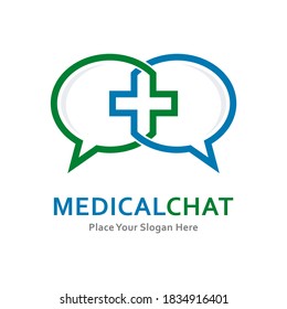 Medical Chat, Vektorlogo-Vorlage. Geeignet für Business, Web, Kunst, Gesundheit, Soziales und Technologie