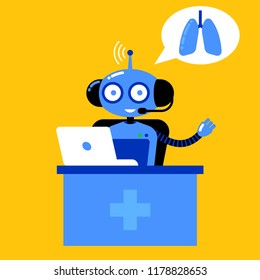 Medical chatbot concept. Cute robot doctor. Scientific technologies for health. Concept AI in medicine.