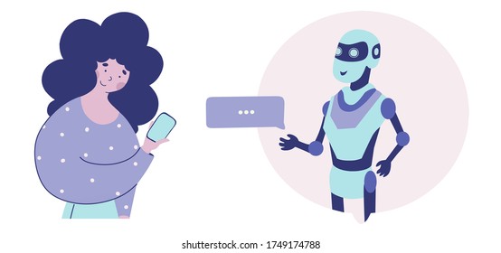 Medical chat-bot, Flat vector illustration. Medical internet assistant