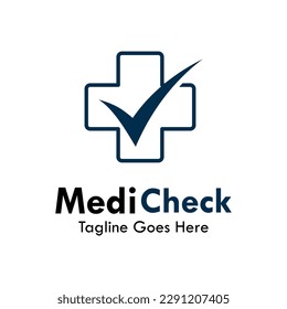 Medical check design logo template illustration