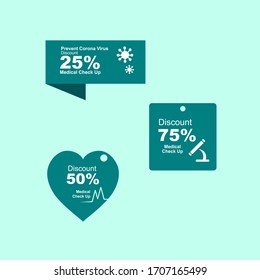 medical check up discount flat vector