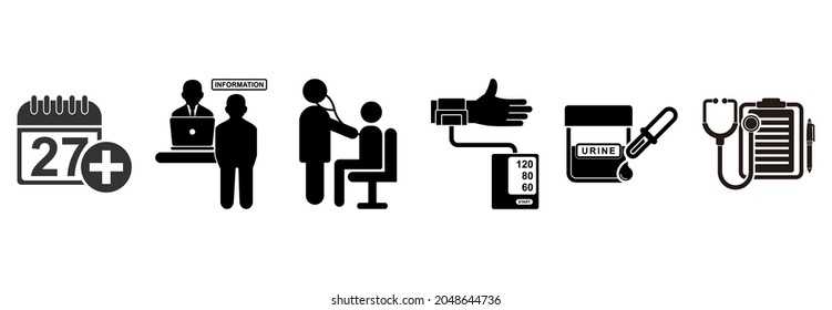 Medical Check Up Icon Set, Medical Check Up Vector Set Sign  Symbol Illustrations