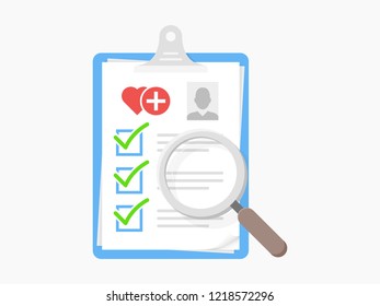 Medical Check List Clipboard Profile Person Search Icon Vector