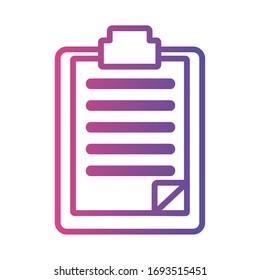 medical check list with document linear gradient style icon vector illustration design