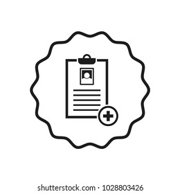 medical check up check list vector icon, medical document vector icon 
