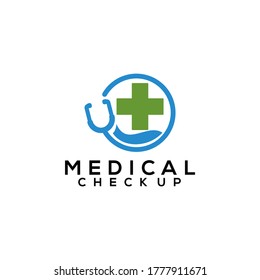 Plantilla de vectores de diseño de logotipo de chequeo médico