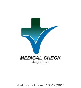Medical check logo template vector illustration design
