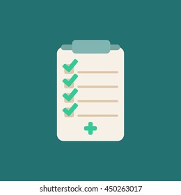 Medical checklist flat icon