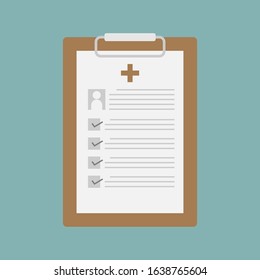 medical checklist flat vector illustration.