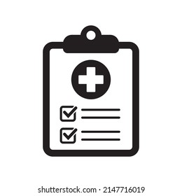 Medical Checklist Icon, Medical Report Vector Icon.