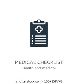 Medical checklist icon vector. Trendy flat medical checklist icon from health and medical collection isolated on white background. Vector illustration can be used for web and mobile graphic design, 
