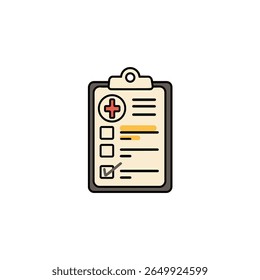 Medical checklist shows result on paper document icon