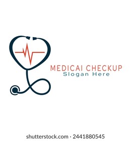 Chequeo médico, logotipo vectorial de chequeo médico