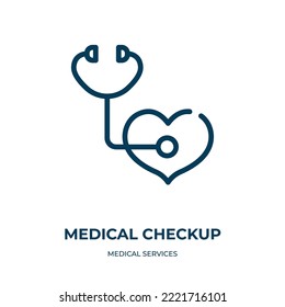 Medical Checkup Icon. Linear Vector Illustration From Medical Services Collection. Outline Medical Checkup Icon Vector. Thin Line Symbol For Use On Web And Mobile Apps, Logo, Print Media.